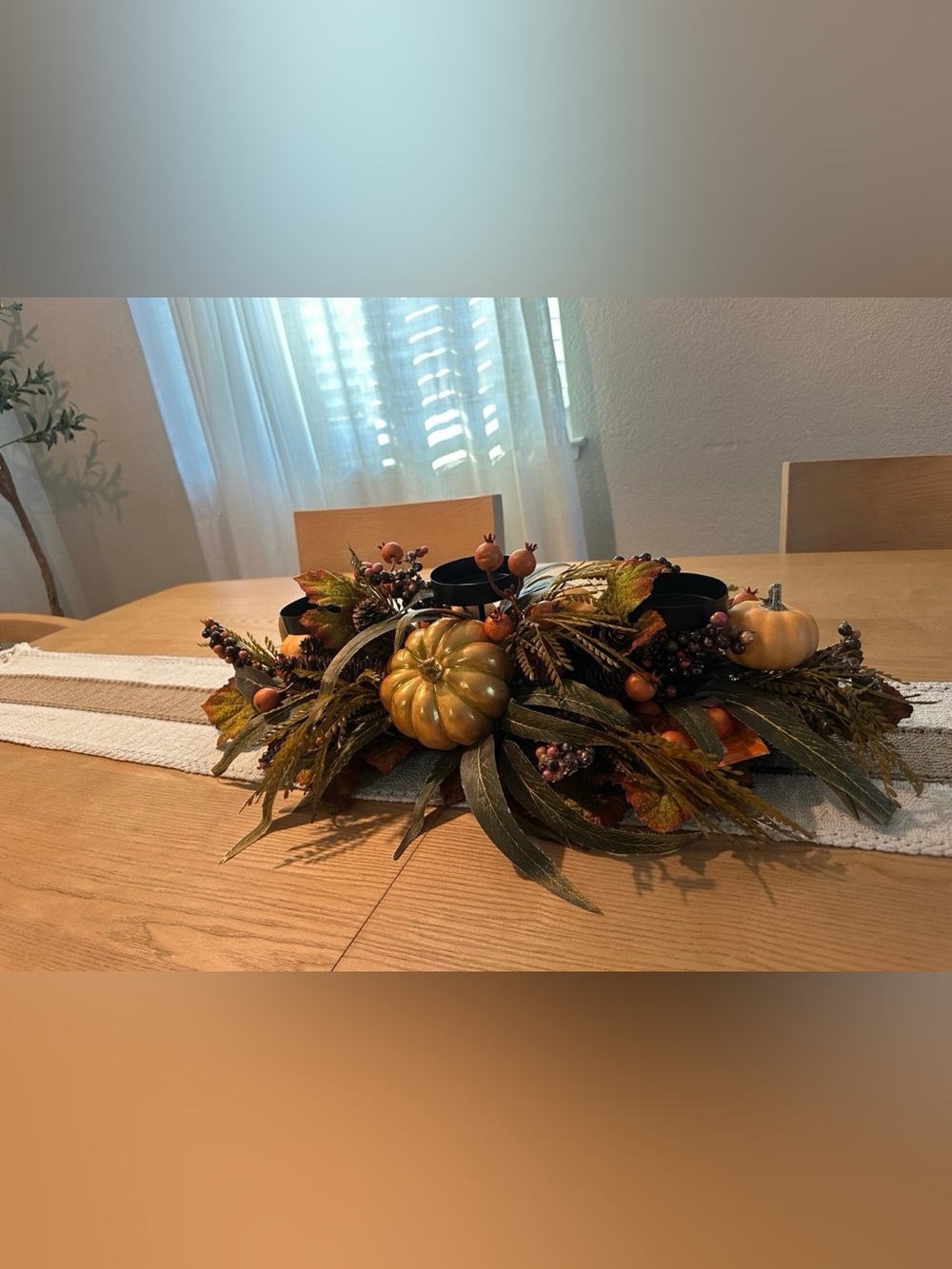 Autumn Harvest Pumpkin Centerpiece - Gold & Orange